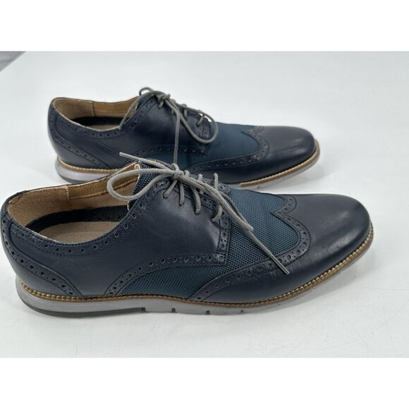 Cole Haan Men's Wingtip Oxfords Blue Leather Lace Up Rubber Sole 12M - Picture 8 of 10